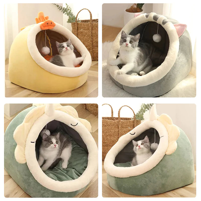 Sweet Cat Bed | Warm & Cozy Pet Basket | Washable Cave House