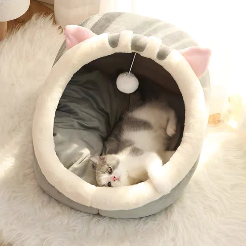 Sweet Cat Bed | Warm & Cozy Pet Basket | Washable Cave House