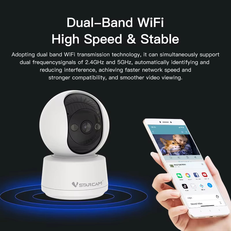 New 2.4G Wireless Security IP Camera 3MP HD Mini Infrared Vision Smart Home AI Human Detection Phone Video Surveillance