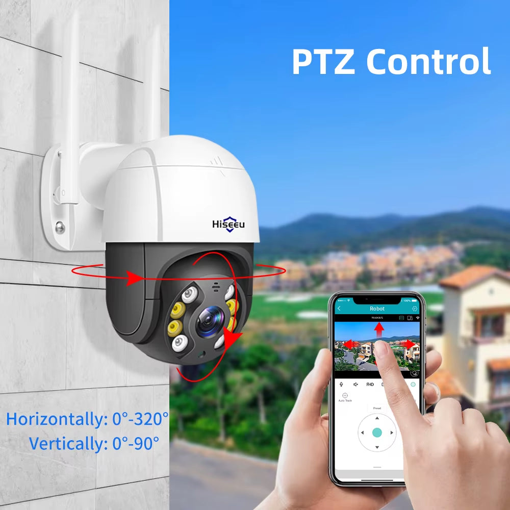 Hiseeu 4K 8MP WiFi PTZ Camera | 5X Zoom | AI Human Detection | CCTV IP