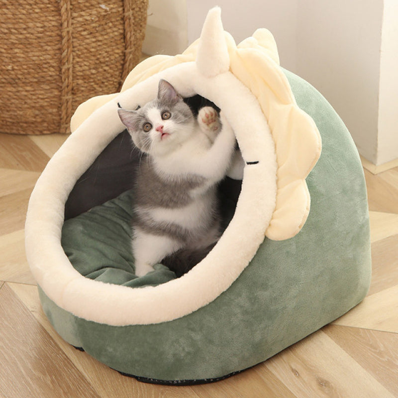 Sweet Cat Bed | Warm & Cozy Pet Basket | Washable Cave House