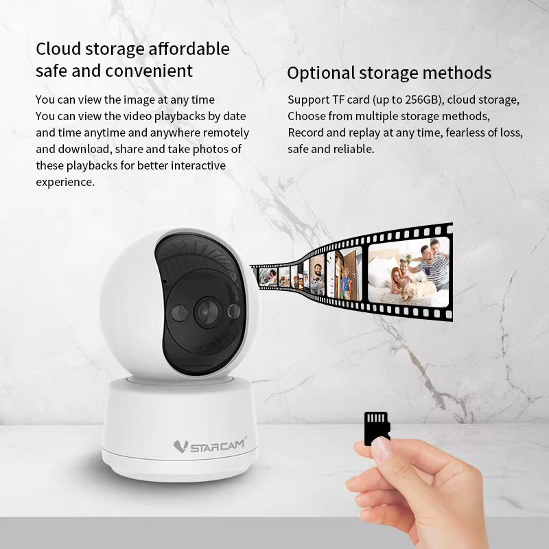 New 2.4G Wireless Security IP Camera 3MP HD Mini Infrared Vision Smart Home AI Human Detection Phone Video Surveillance