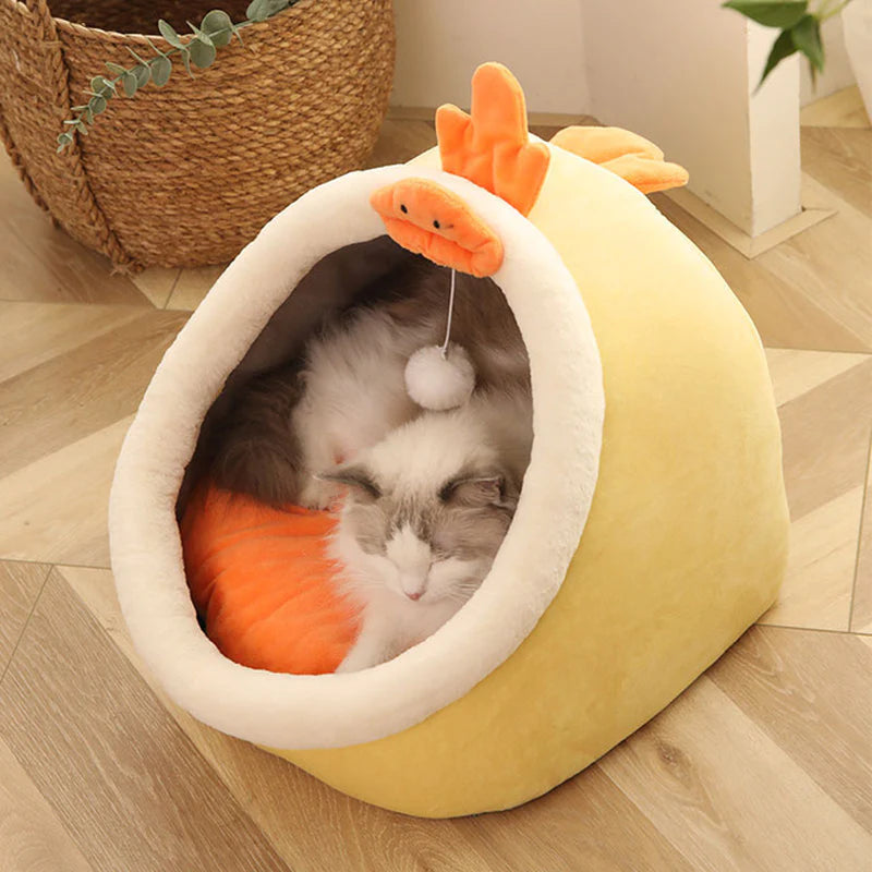 Sweet Cat Bed | Warm & Cozy Pet Basket | Washable Cave House